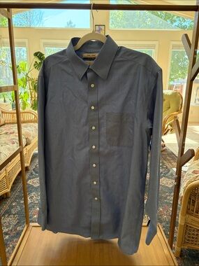 Roundtree & Yorke Men's Long-Sleeve Dress Shirt - Slate Blue